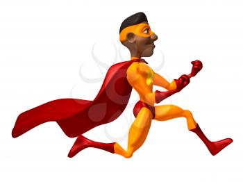 Royalty Free 3d Clipart Image of a Black Superhero