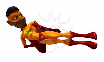 Royalty Free 3d Clipart Image of a Black Superhero