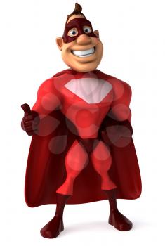 Royalty Free Clipart Image of a Superhero Giving a Thumbs Up