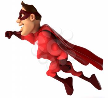 Royalty Free Clipart Image of a Flying Superhero