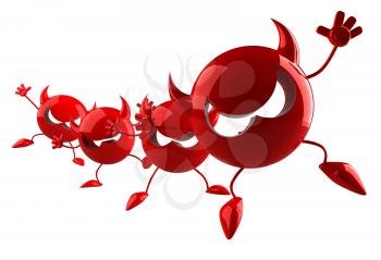 Royalty Free 3d Clipart Image of a Red Devil Emoticon