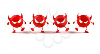 Royalty Free 3d Clipart Image of a Red Devil Emoticon