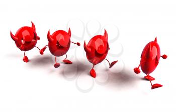 Royalty Free 3d Clipart Image of a Red Devil Emoticon