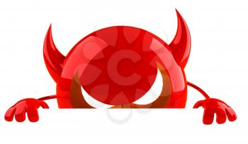 Royalty Free 3d Clipart Image of a Red Devil Emoticon