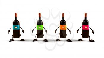 Royalty Free 3d Clipart Image of Wine