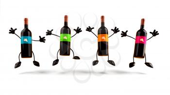 Royalty Free 3d Clipart Image of Wine