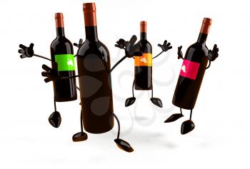 Royalty Free 3d Clipart Image of Wine