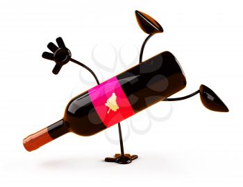 Royalty Free 3d Clipart Image of Wine