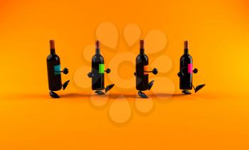 Royalty Free 3d Clipart Image of Wine