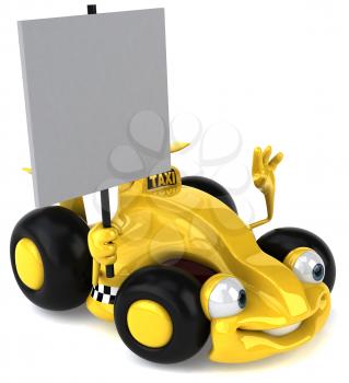 Royalty Free Clipart Image of a Racy Taxi