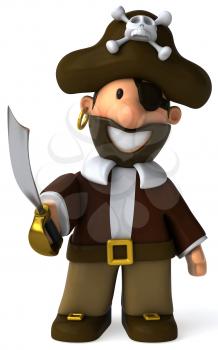 Royalty Free Clipart Image of a Pirate