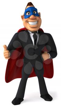 Royalty Free Clipart Image of a Superhero Businessman