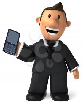 Royalty Free Clipart Image of a Man With a Cellphone