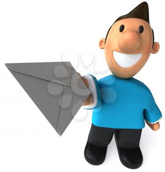 Royalty Free Clipart Image of a Man With an Envelope