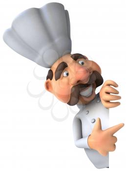 Royalty Free Clipart Image of a Pointing Chef