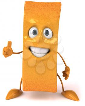 Royalty Free Clipart Image of a French Fry Giving a Thumbs Up