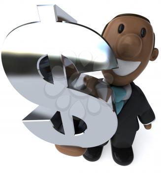 Royalty Free Clipart Image of a Man With a Dollar Sign