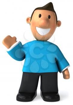 Royalty Free Clipart Image of a Waving Man