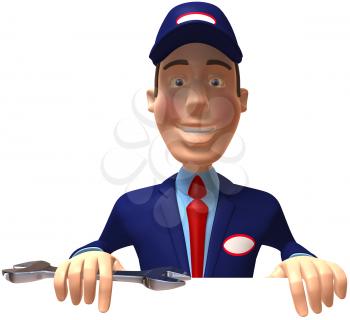 Royalty Free Clipart Image of a Mechanic