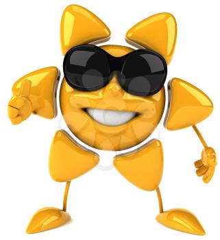 Royalty Free Clipart Image of a Sun in Sunglasses