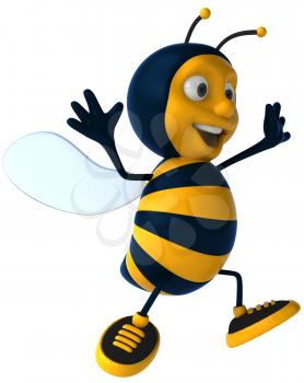 Royalty Free Clipart Image of a Happy Bee