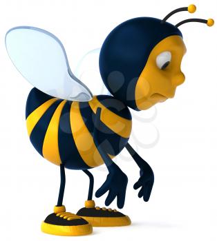 Royalty Free Clipart Image of a Sad Bee