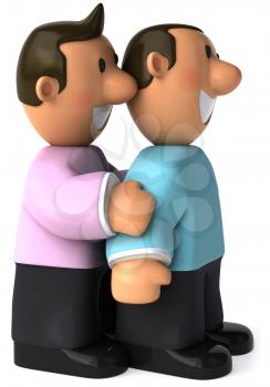 Royalty Free Clipart Image of a Gay Couple