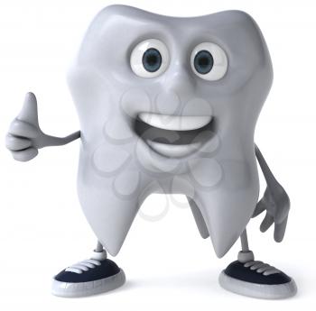 Royalty Free Clipart Image of a Smiling Tooth