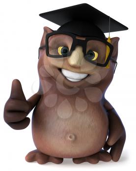 Royalty Free Clipart Image of an Owl Professor