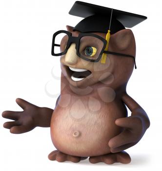 Royalty Free Clipart Image of an Owl Professor