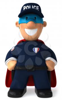 Royalty Free Clipart Image of a Caped Crusader Cop