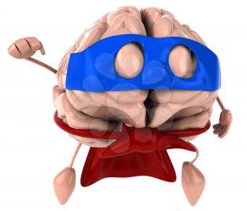 Royalty Free Clipart Image of a Superhero Brain