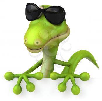 Royalty Free Clipart Image of a Lizard in Sunglasses