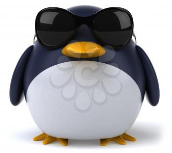 Royalty Free Clipart Image of a Penguin in Sunglasses