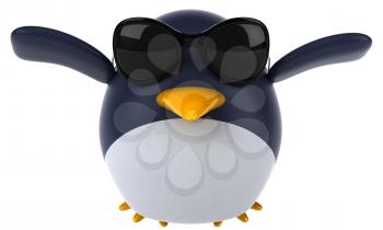 Royalty Free Clipart Image of a Penguin in Sunglasses