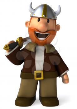 Royalty Free Clipart Image of a Viking With a Sword