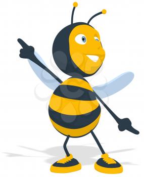 Royalty Free Clipart Image of a Pointing Bee