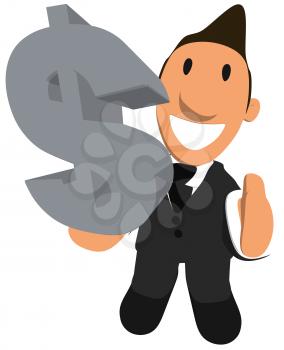 Royalty Free Clipart Image of a Person With a Dollar Sign