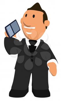 Royalty Free Clipart Image of a Man Talking on a Cellphone