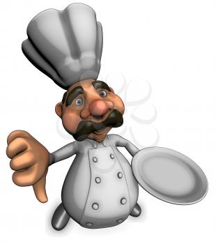 Royalty Free Clipart Image of a Chef Giving a Thumbs Down