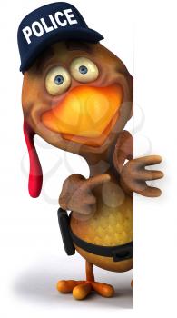 Royalty Free Clipart Image of a Police Chicken