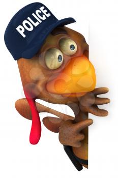 Royalty Free Clipart Image of a Police Chicken