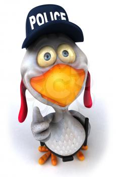 Royalty Free Clipart Image of a Police Chicken