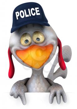 Royalty Free Clipart Image of a Police Chicken