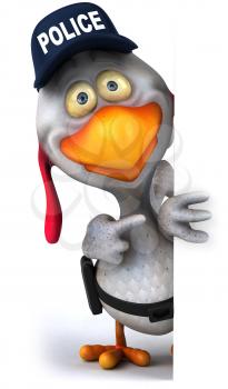 Royalty Free Clipart Image of a Police Chicken