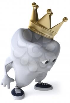 Royalty Free Clipart Image of a Tooth With a Crown