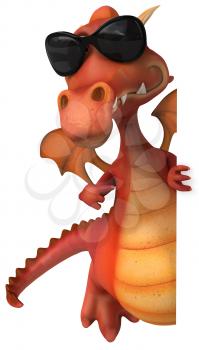 Royalty Free Clipart Image of a Dragon in Sunglasses