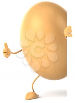 Royalty Free Clipart Image of an Egg Giving a Thumbs Up