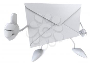 Royalty Free Clipart Image of an Envelope Giving a Thumbs Up