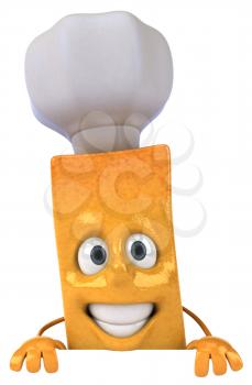 Royalty Free Clipart Image of a French Fry Chef